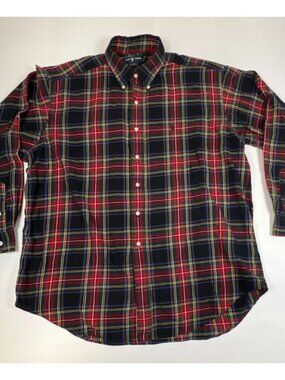 Ralph Lauren Blake Men XL Plaid Button Down Shirt Multicolor Cotton Tartan Logo